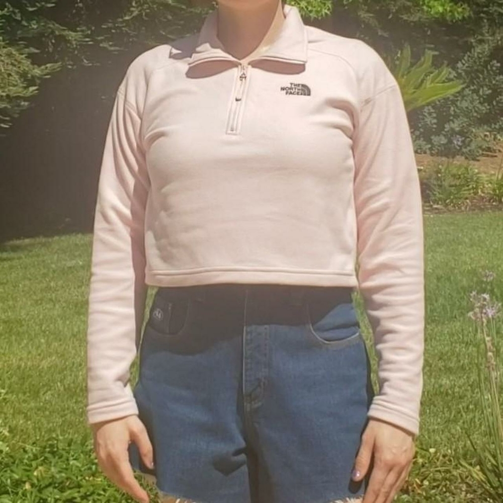 The North Face cropped pink fleece